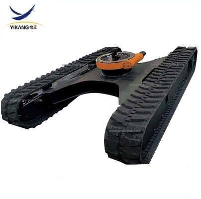 Rubber chassis steel tracked undercarriage for crawler system excavator drilling rig crane machine with slewing bearing